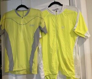 Zoot & IQ Pearl Izumi Neon Cycling Jersey / Traithlon Zip Men’s Large Lot of 2